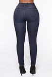 Classic Mid Rise Jeans Shorter Length - Blue Wash