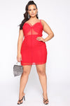 Avenge Mesh Dress - Red