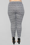 What A Houndstooth Print Leggings - Black/White