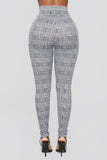 What A Houndstooth Print Leggings - Black/White