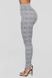 What A Houndstooth Print Leggings - Black/White