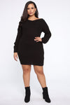 Say You Love Me Sweater Dress - Black