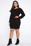 Say You Love Me Sweater Dress - Black