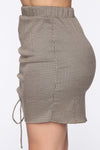 Don't Be A Hound Mini Skirt - Taupe/combo