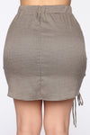 Don't Be A Hound Mini Skirt - Taupe/combo