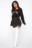 In The Rough Distressed Mini Skirt - Black Wash