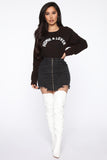 In The Rough Distressed Mini Skirt - Black Wash