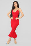 Playing The Game Midi Dress - Red