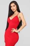 Playing The Game Midi Dress - Red