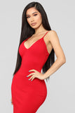 Playing The Game Midi Dress - Red