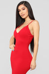 Playing The Game Midi Dress - Red