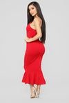 Playing The Game Midi Dress - Red