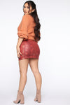 Slay The House Mini Skirt - Red/combo