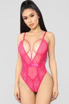Manipulation Teddy Bodysuit - Hot Pink