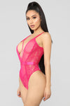 Manipulation Teddy Bodysuit - Hot Pink
