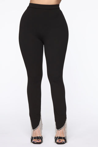 Will Always Shine On Fringe Pants - Black