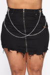 Breaking All The Rules Mini Skirt - Black Wash