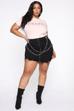 Breaking All The Rules Mini Skirt - Black Wash