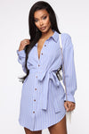 Right On Time Mini Dress - Blue/combo
