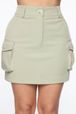 Cargo Small Talk Skirt - Sage