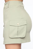 Cargo Small Talk Skirt - Sage