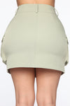 Cargo Small Talk Skirt - Sage