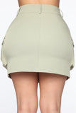 Cargo Small Talk Skirt - Sage