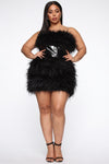 Featherlicious Mini Dress - Black