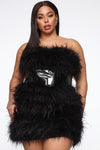 Featherlicious Mini Dress - Black