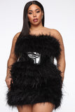 Featherlicious Mini Dress - Black