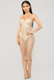 My New Love Glitter Midi Dress - Gold