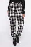 Never Over Plaid Joggers - Black/White