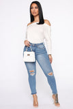 The Comeback Distressed Skinny Jeans - Light Blue Wash