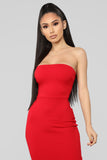 Fit For The Occasion Midi Dress - Red