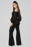 Falling For Your Charm Jumpsuit - Black