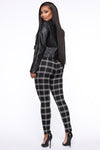 Plaid For You Leggings - Black/White