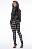 Plaid For You Leggings - Black/White
