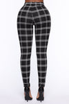 Plaid For You Leggings - Black/White