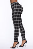 Plaid For You Leggings - Black/White