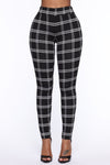 Plaid For You Leggings - Black/White