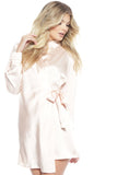 Ali Satin Shirt Dress - Nude