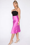 Messing With My Heart Midi Skirt - Magenta