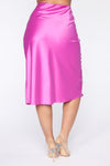 Messing With My Heart Midi Skirt - Magenta