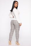 Office Gossip Plaid Trousers - Brown