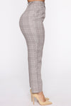 Office Gossip Plaid Trousers - Brown