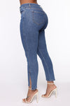 Add To Split Straight Leg Jeans - Medium Wash
