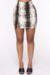 Hisss To Keep Snake Print Mini Skirt - Nude/combo