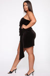 Sweet Revenge Velvet Mini Dress - Black