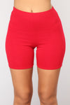 Classic Mini Biker Shorts - Red