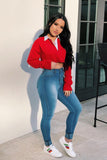 Classic High Waist Skinny Jeans - Medium Blue Wash